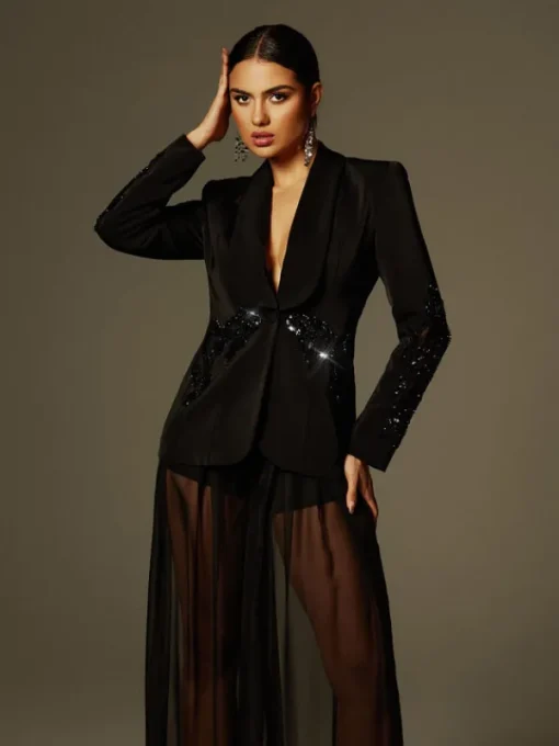 Sets & Co-ords*Mew Mews Fashion Leonardo Rhinestone Mesh Blazer Set