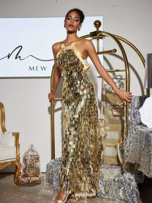 Dresses | Maxi Dresses*Mew Mews Fashion Leosan Bow Sequin Maxi Dress
