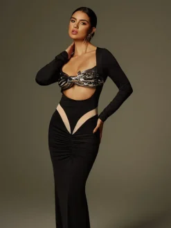 Armor Tops | Tops*Mew Mews Fashion O/S Lianne Bow Twisted Armor Top In Silver