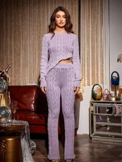 Pants & Shorts*Mew Mews Fashion O/S Linnet Knit Lounge Pants In Purple