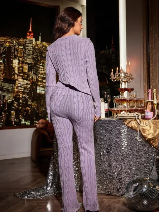 Pants & Shorts*Mew Mews Fashion O/S Linnet Knit Lounge Pants In Purple