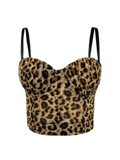 Tops*Mew Mews Fashion Linzie Spaghetti Leopard Top
