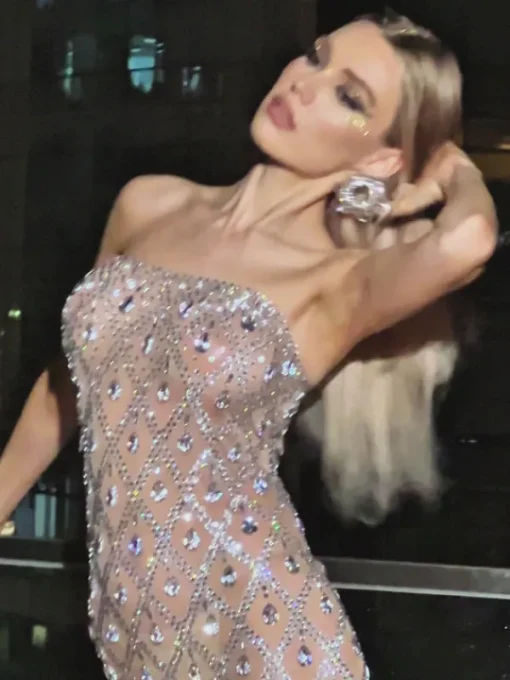 Embellishment | Dresses*Embellishment Liora Strapless Sequin Crystal Midi Dress