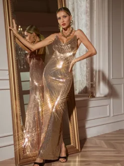 Dresses | Maxi Dresses*Mew Mews Fashion Lloyd Spaghetti Sequin Maxi Dress