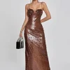 Dresses | Maxi Dresses*Mew Mews Fashion Lorelei Brown Sequin Dress