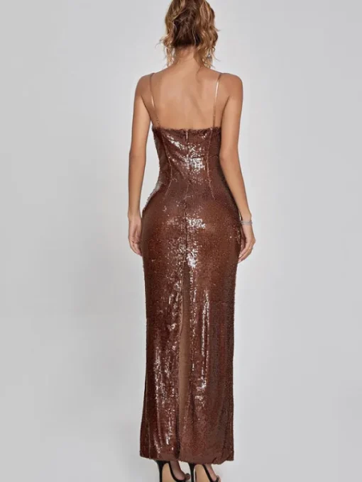 Dresses | Maxi Dresses*Mew Mews Fashion Lorelei Brown Sequin Dress
