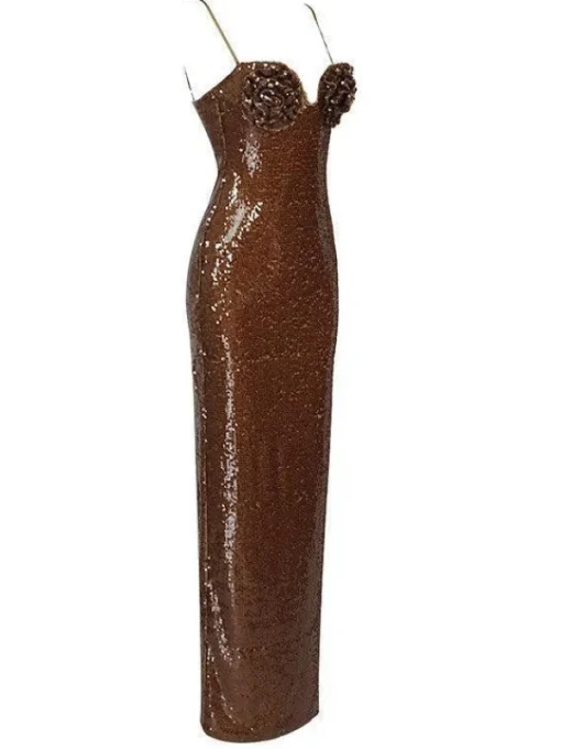 Dresses | Maxi Dresses*Mew Mews Fashion Lorelei Brown Sequin Dress