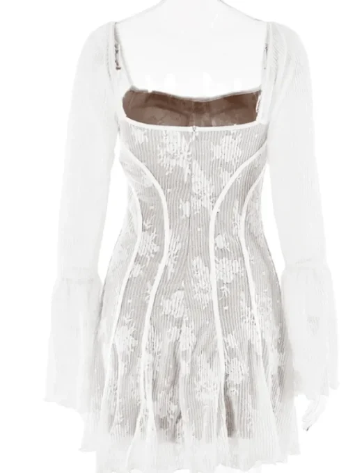 Dresses | Mini Dresses*Mew Mews Fashion Lowell Square Neck Floral Mini Dress In White
