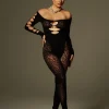 Jumpsuits & Romper*Mew Mews Fashion O/S Luanda Off Shoulder Cutout Lace Jumpsuit