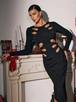 Dresses | Midi Dresses*Bandage Lukasik Long Sleeve Cutout Midi Dress