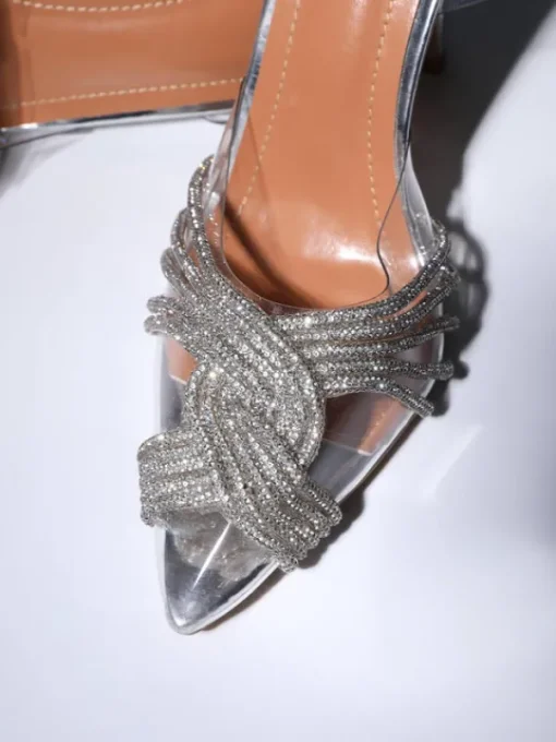Shoes*Mew Mews Fashion Lumi Crystal Embellished Sandals In Silver