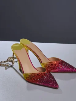 Shoes*Mew Mews Fashion Lyre Fringe Crystal Heels