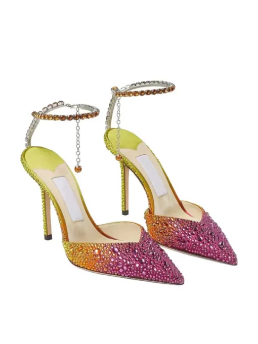 Shoes*Mew Mews Fashion Lyre Fringe Crystal Heels