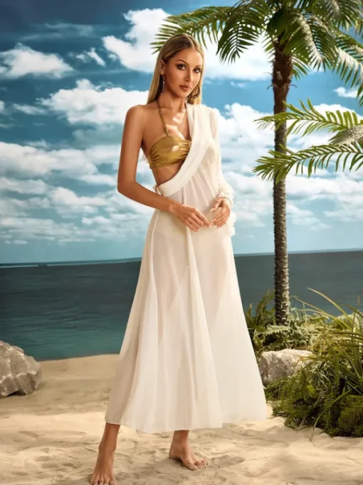 Bikini Sets | Swimwear*Mew Mews Fashion Maelthas Metallic Bikini Three Piece Set