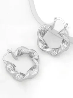 Earrings*Mew Mews Fashion Maia Chunky Twist Hoop Earrings