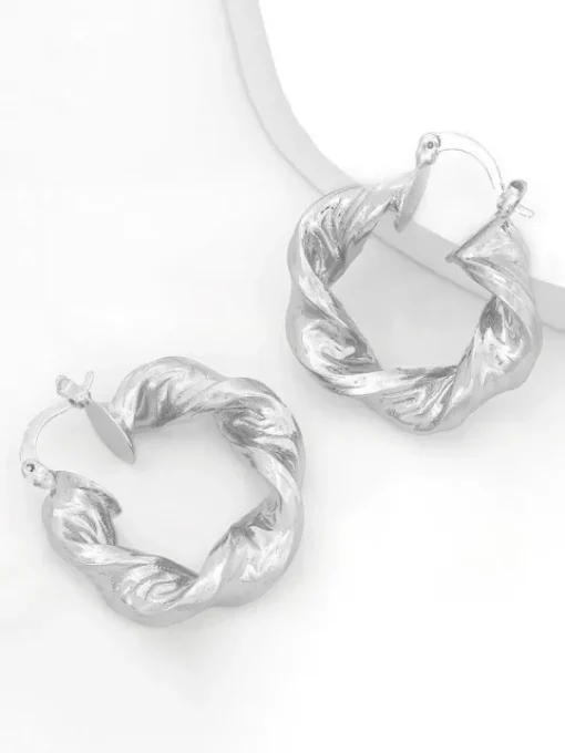 Earrings*Mew Mews Fashion Maia Chunky Twist Hoop Earrings