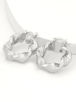 Earrings*Mew Mews Fashion Maia Chunky Twist Hoop Earrings