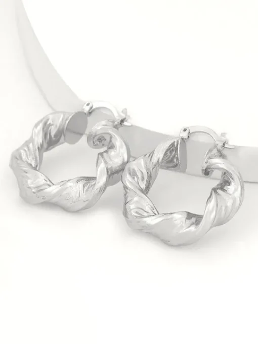 Earrings*Mew Mews Fashion Maia Chunky Twist Hoop Earrings
