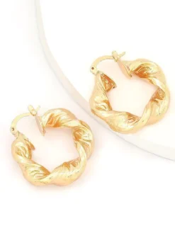 Earrings*Mew Mews Fashion Maia Chunky Twist Hoop Earrings