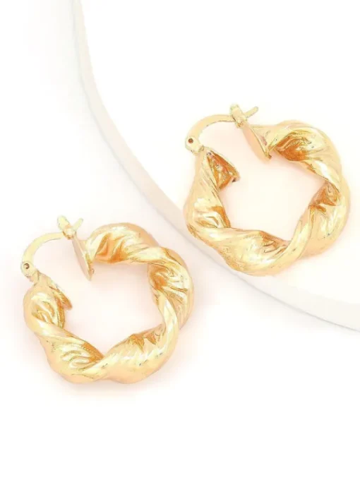 Earrings*Mew Mews Fashion Maia Chunky Twist Hoop Earrings
