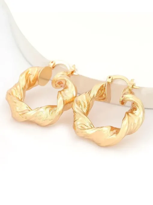 Earrings*Mew Mews Fashion Maia Chunky Twist Hoop Earrings