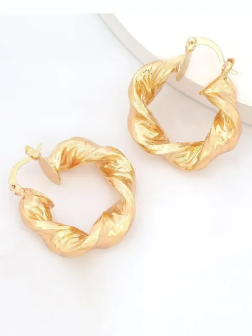 Earrings*Mew Mews Fashion Maia Chunky Twist Hoop Earrings