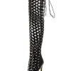 Shoes*Mew Mews Fashion Maison Lace Up Net Hollow Boots