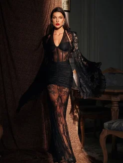 Coats & Jackets*Mew Mews Fashion Malaz Flare Sleeve Lace Shrug