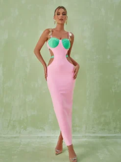 Dresses | Maxi Dresses*Bandage Margaux Embellished Cutout Maxi Dress In Pink
