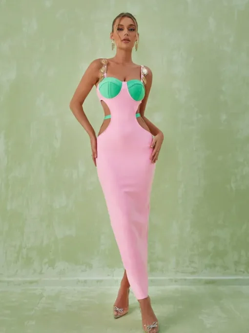Dresses | Maxi Dresses*Bandage Margaux Embellished Cutout Maxi Dress In Pink
