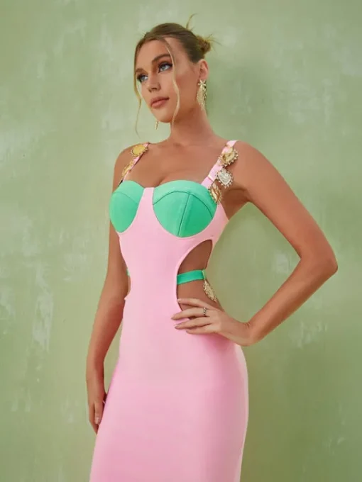 Dresses | Maxi Dresses*Bandage Margaux Embellished Cutout Maxi Dress In Pink