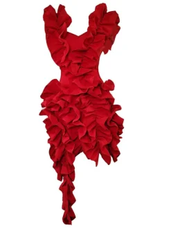 Dresses | Mini Dresses*Mew Mews Fashion Margie Cutout Ruffle Tiered Dress In Red