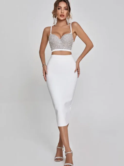 Skirts*Bandage Mariam Pencil Skirt In White