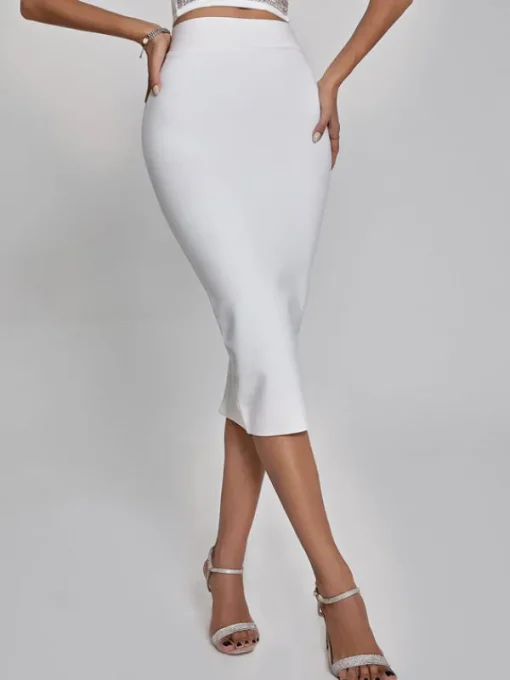 Skirts*Bandage Mariam Pencil Skirt In White