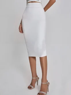 Skirts*Bandage Mariam Pencil Skirt In White