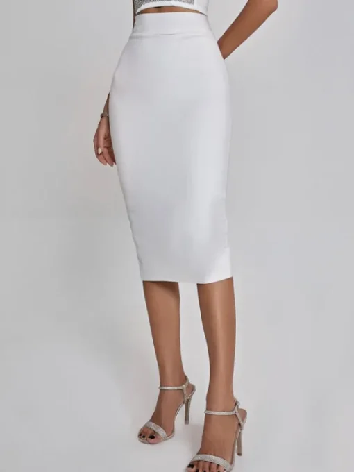 Skirts*Bandage Mariam Pencil Skirt In White