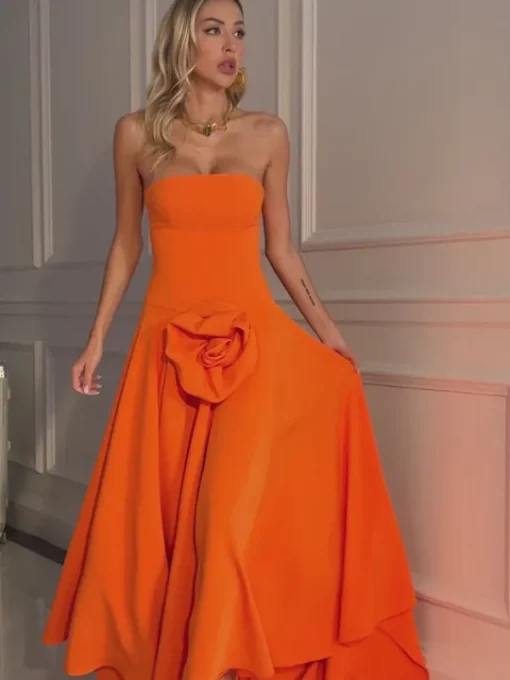 Dresses | Maxi Dresses*Mew Mews Fashion Mariano Strapless Flower Maxi Dress