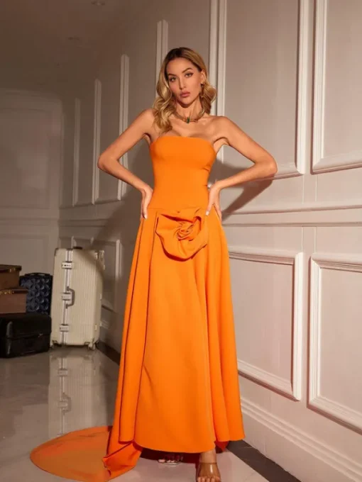 Dresses | Maxi Dresses*Mew Mews Fashion Mariano Strapless Flower Maxi Dress