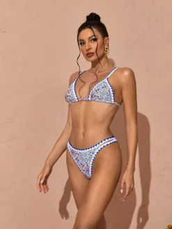 Bikini Sets | Swimwear*Mew Mews Fashion Marleigh Printed Bikini Two Piece Set In Blue