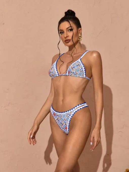 Bikini Sets | Swimwear*Mew Mews Fashion Marleigh Printed Bikini Two Piece Set In Blue