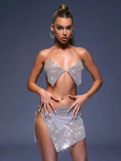 Skirts | Armor Tops*Mew Mews Fashion Marlowe Chainmail Skirt In Silver