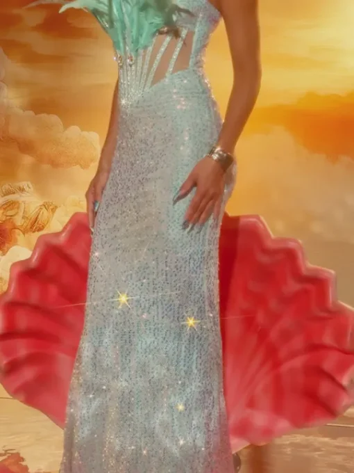 Embellishment | Dresses*Lu Yili Mathis Strapless Feather Sequin Maxi Dress