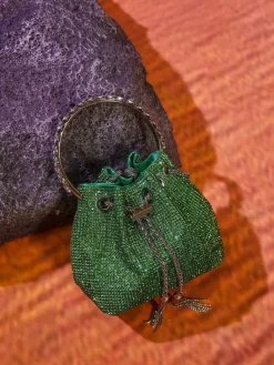 Bags*Mew Mews Fashion Mattea Crystal Embellished Bucket Bag In Green