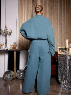 Sets & Co-ords*Mew Mews Fashion Maudie Pocket Wide Denim Pants Set
