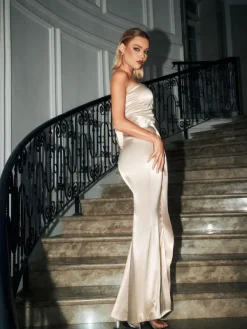 Dresses | Maxi Dresses*Mew Mews Fashion Maxima Strapless Satin Maxi Dress