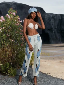 Pants & Shorts*Mew Mews Fashion Mehetabel Cutout Denim Pants In Light Blue