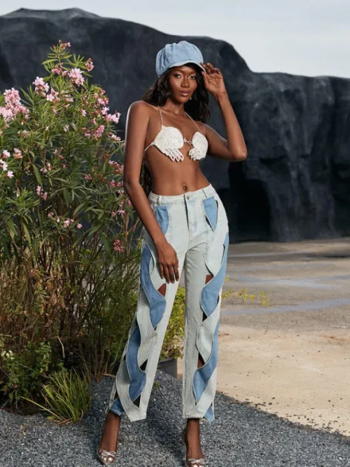 Pants & Shorts*Mew Mews Fashion Mehetabel Cutout Denim Pants In Light Blue