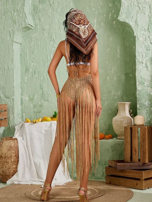 Cover-ups | Swimwear*Mew Mews Fashion Melvina Knit Fringe Cover Up Dress