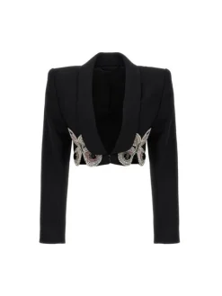 Coats & Jackets*Mew Mews Fashion Merrick Butterfly Crystal Embellished Blazer In Black