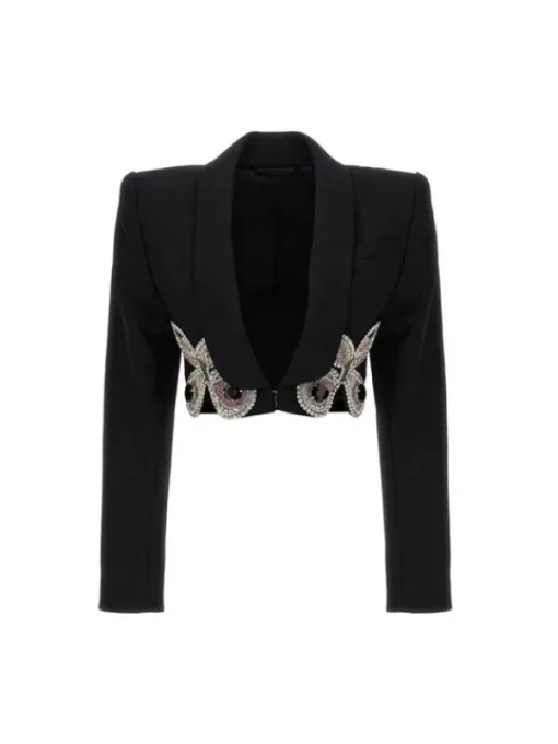 Coats & Jackets*Mew Mews Fashion Merrick Butterfly Crystal Embellished Blazer In Black
